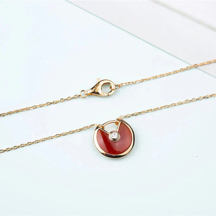 [Pearl Jewelrys]AMULETTE GOLD CARNELIAN ONYX NECKLACE