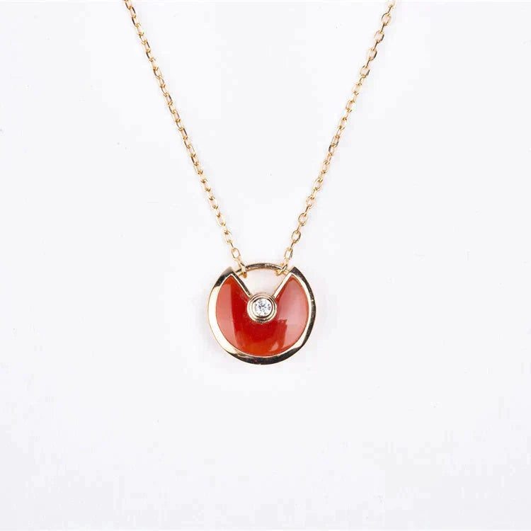 [Pearl Jewelrys]AMULETTE GOLD CARNELIAN ONYX NECKLACE