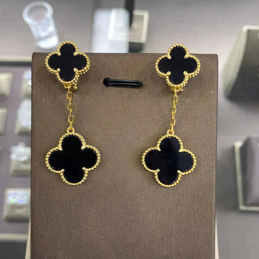 [Pearl Jewelrys]CLOVER 2 MOTIFS  EARRINGS (MULTIPLE CHOICESC