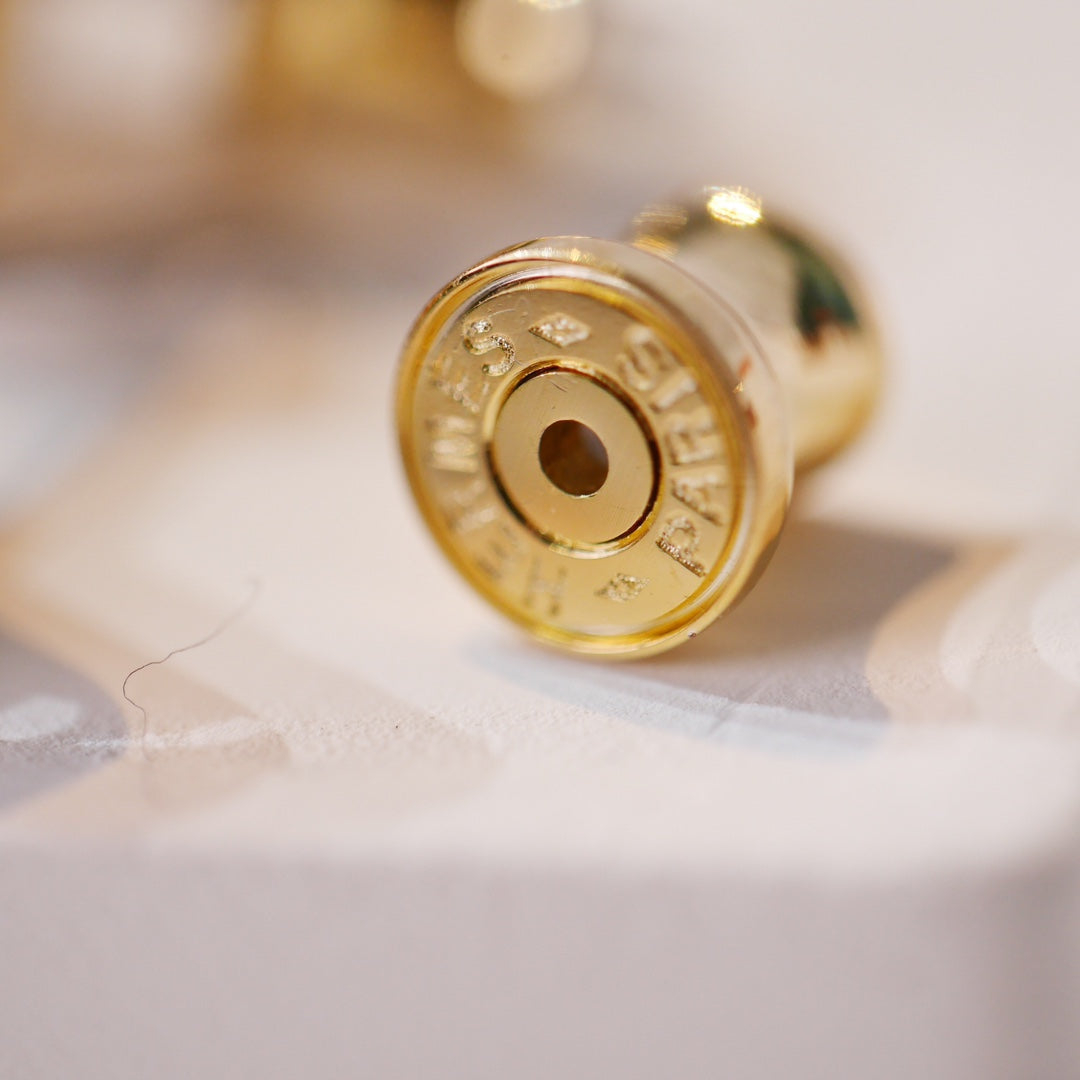 [Pearl Jewelrys]MINI POP H GOLD EARRINGS GREY