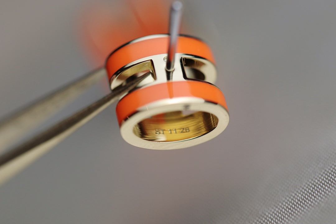 [Pearl Jewelrys]MINI POP H EARRINGS ORANGE