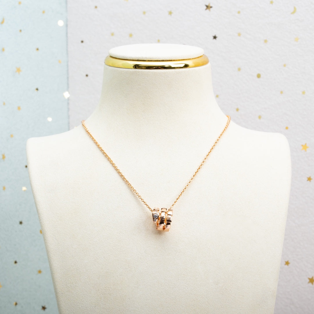 [Pearl Jewelrys]SERPENTI PINK GOLD NECKLACE DIAMOND