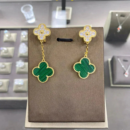 [Pearl Jewelrys]CLOVER  2 MOTIFS  DIAMOND  EARRINGS (MULTIPLE CHOICESç´