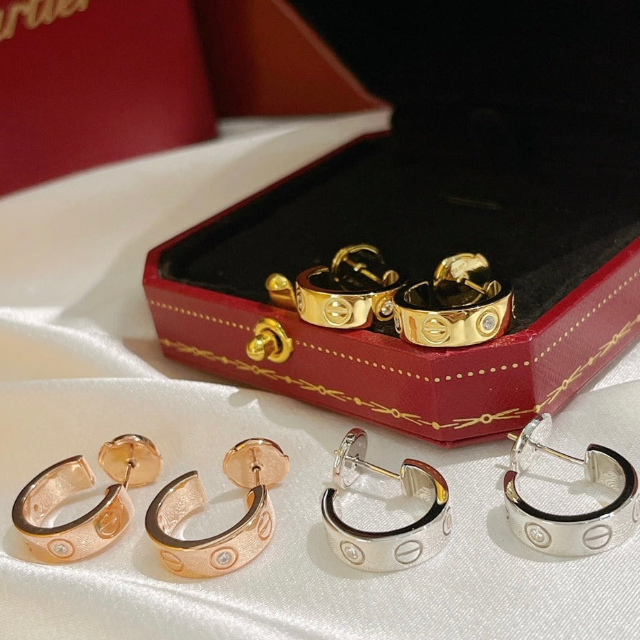 [Pearl Jewelrys]LOVE EARRINGS 5.7MM 2 DIAMONDS