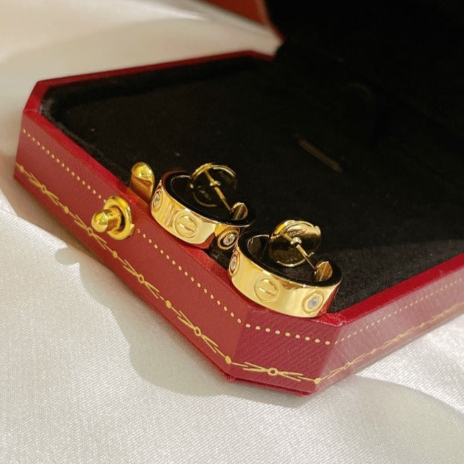 [Pearl Jewelrys]LOVE EARRINGS 5.7MM 2 DIAMONDS