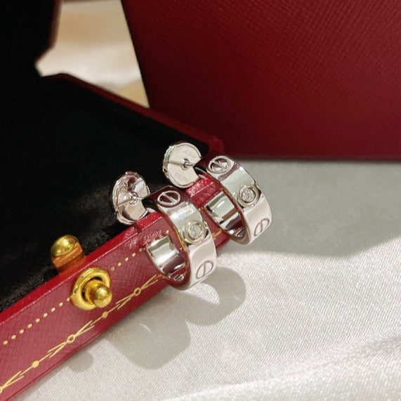 [Pearl Jewelrys]LOVE EARRINGS 5.7MM 2 DIAMONDS