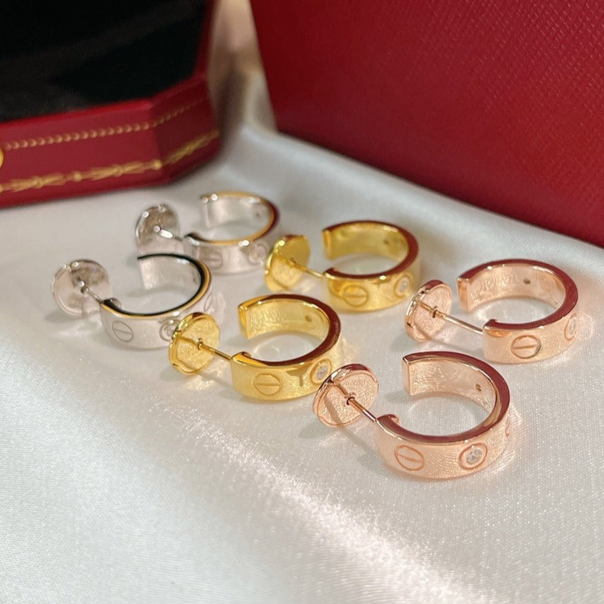 [Pearl Jewelrys]LOVE EARRINGS 5.7MM 2 DIAMONDS