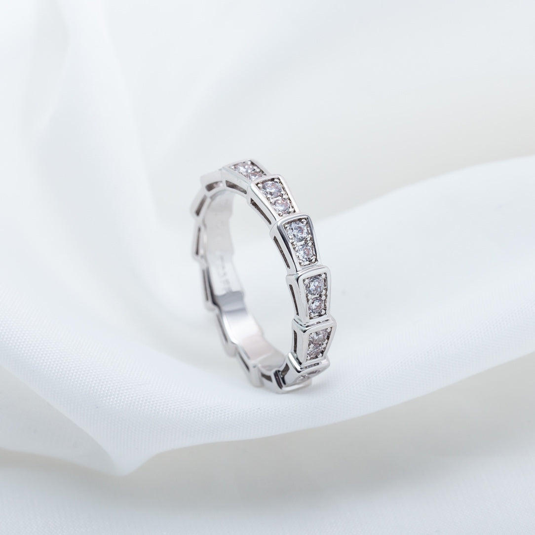 [Pearl Jewelrys]SERPENTI RING SILVER DIAMOND PAVED 3MM
