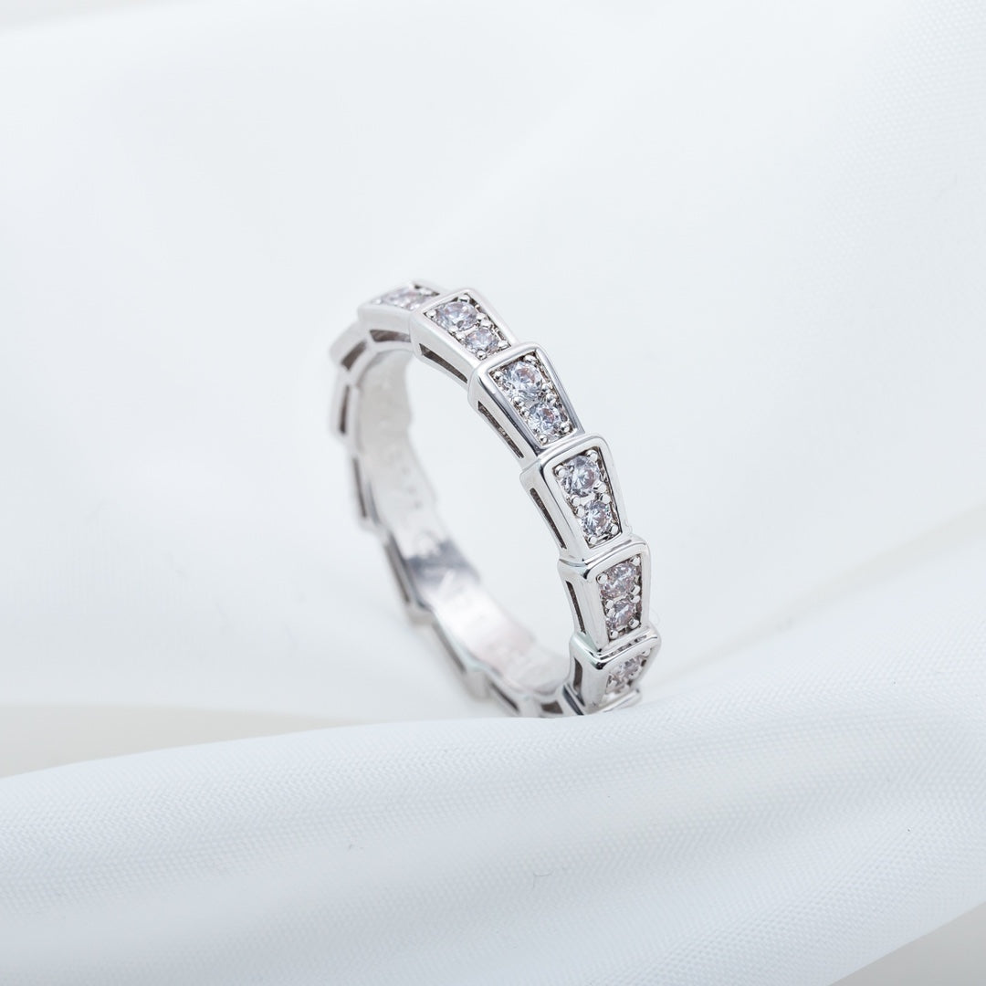 [Pearl Jewelrys]SERPENTI RING SILVER DIAMOND PAVED 3MM