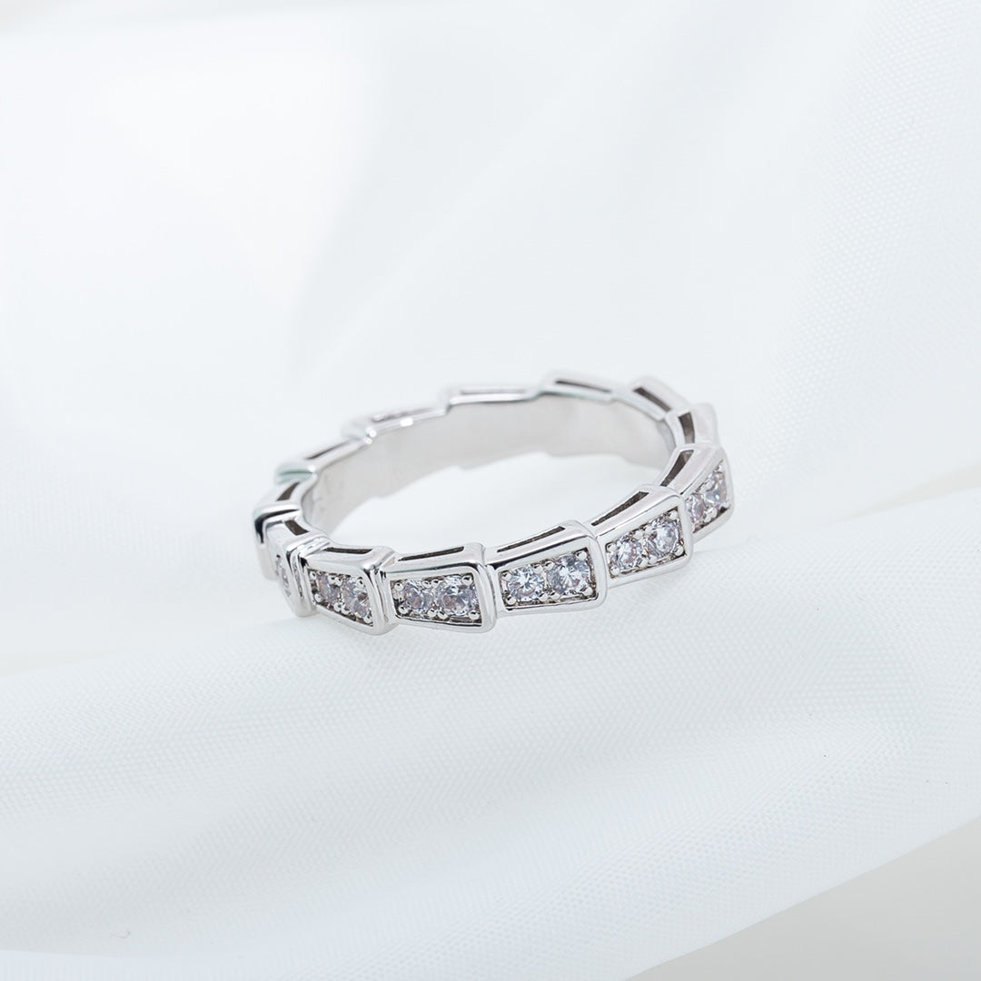 [Pearl Jewelrys]SERPENTI RING SILVER DIAMOND PAVED 3MM