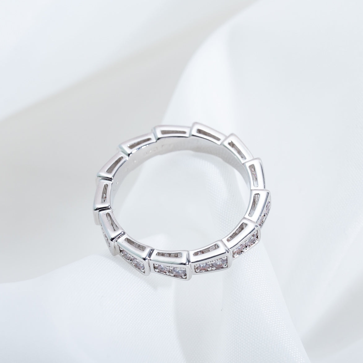 [Pearl Jewelrys]SERPENTI RING SILVER DIAMOND PAVED 3MM