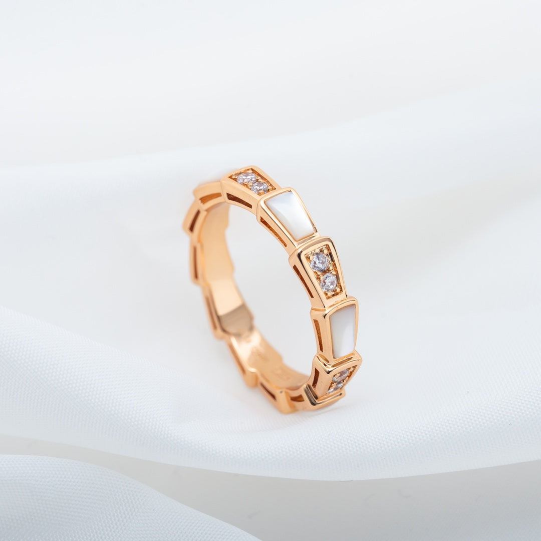 [Pearl Jewelrys]SERPENTI RING PINK GOLD DIAMOND MOP 3MM