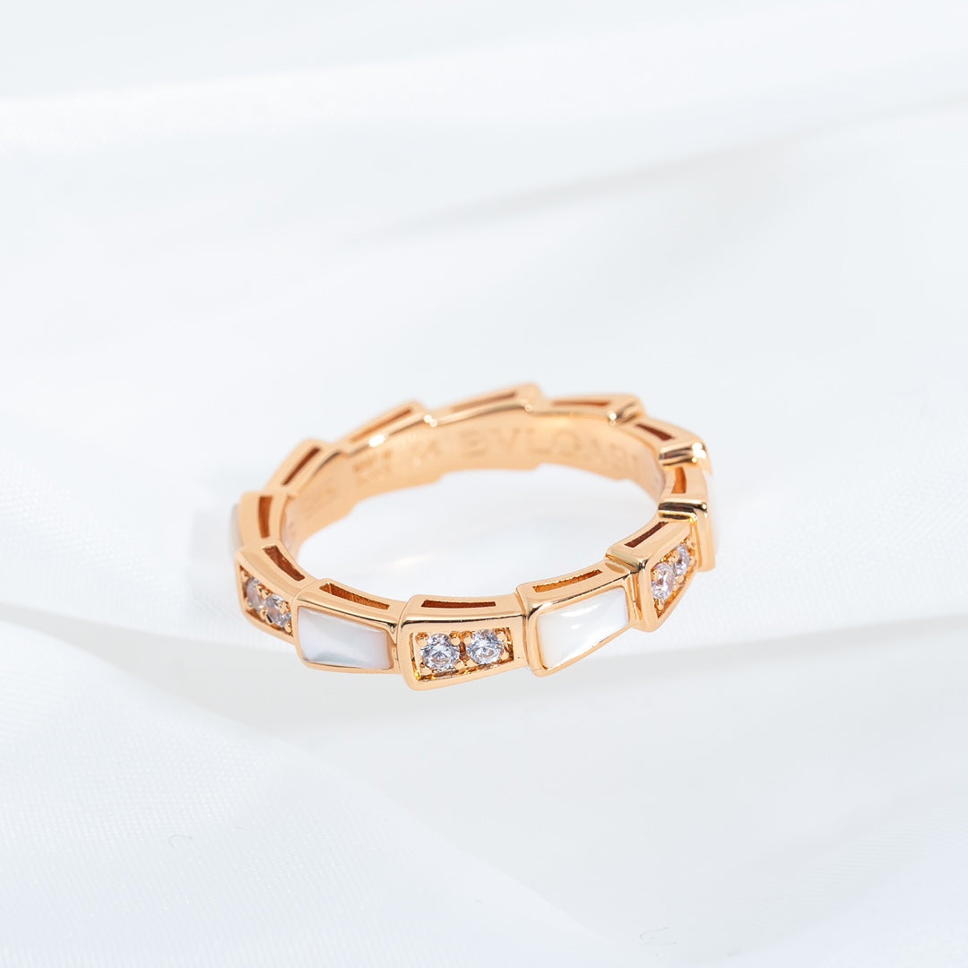[Pearl Jewelrys]SERPENTI RING PINK GOLD DIAMOND MOP 3MM