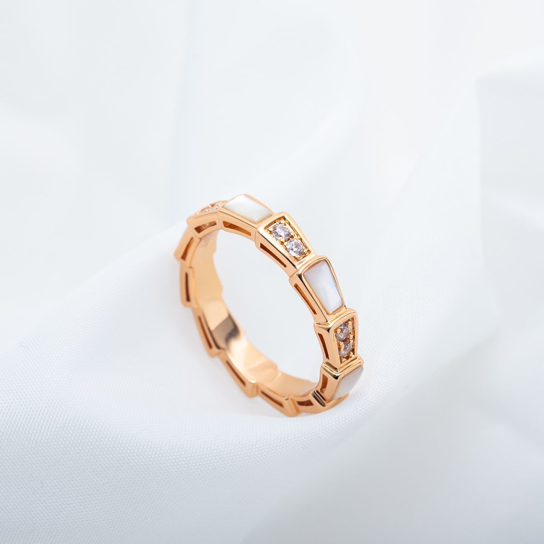 [Pearl Jewelrys]SERPENTI RING PINK GOLD DIAMOND MOP 3MM