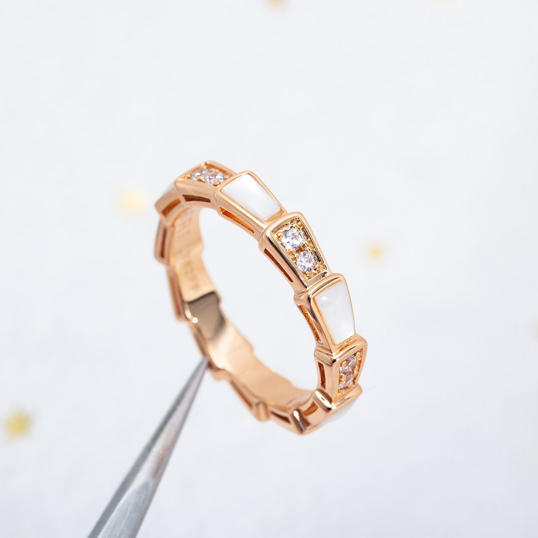 [Pearl Jewelrys]SERPENTI RING PINK GOLD DIAMOND MOP 3MM