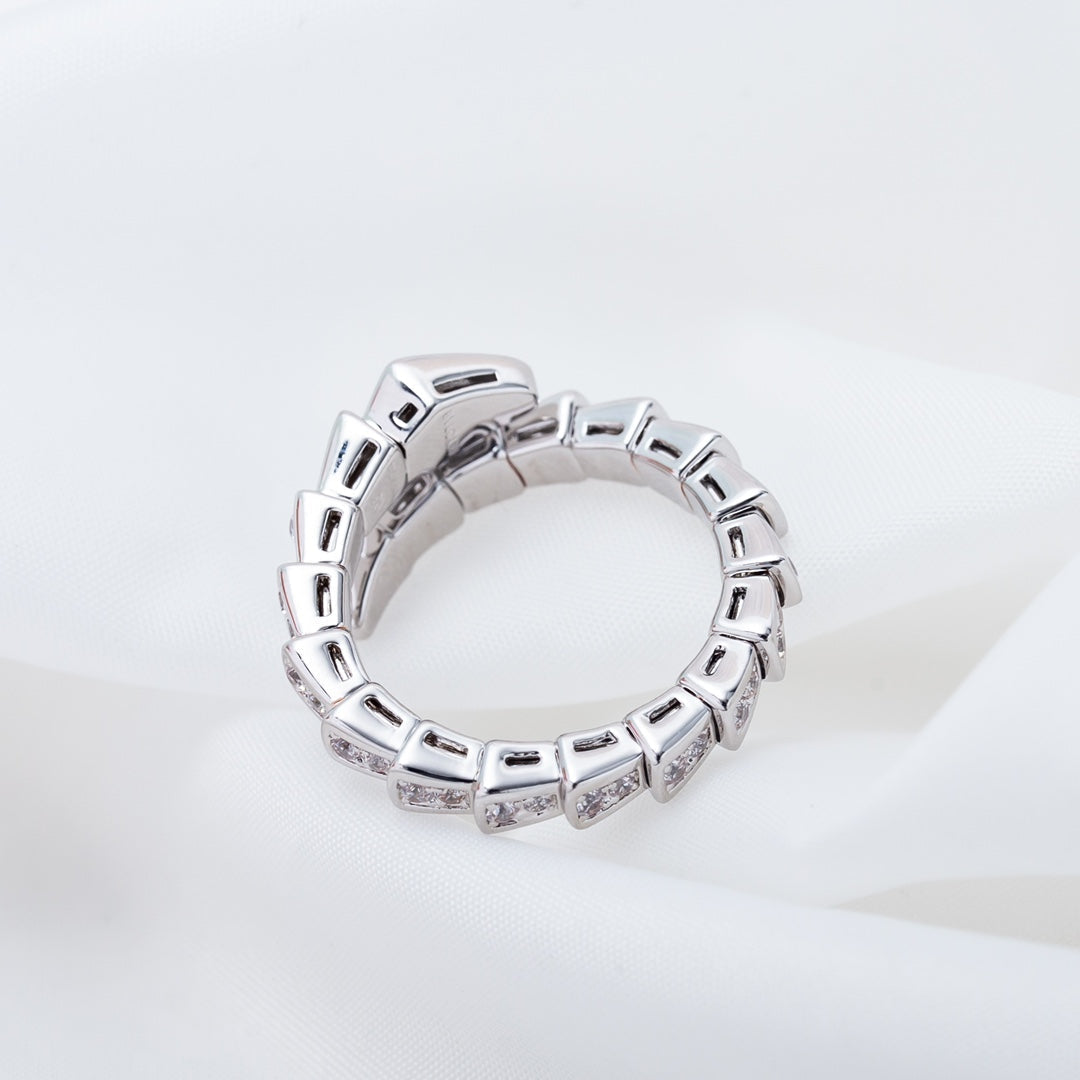 [Pearl Jewelrys]SERPENTI RING SILVER DIAMOND PAVED 4MM