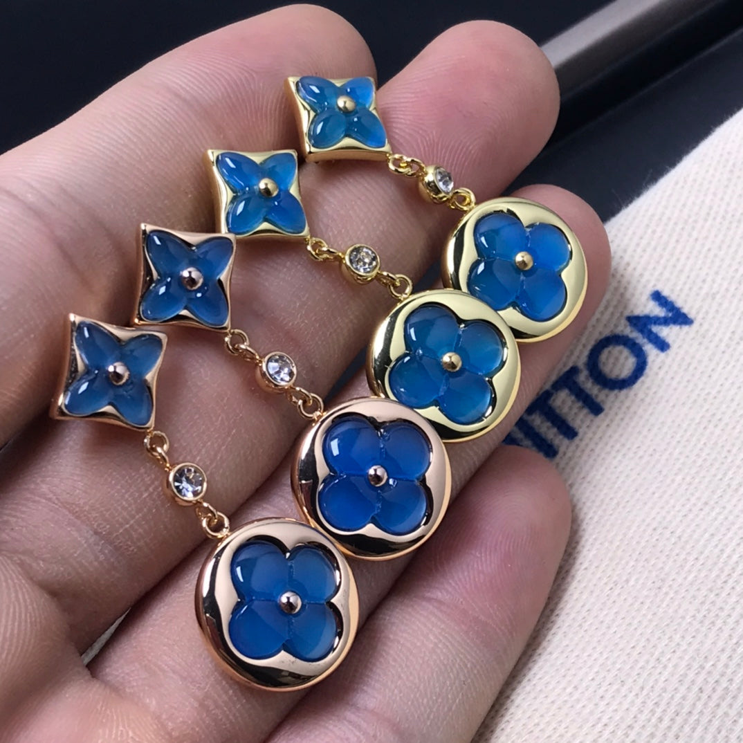 [Pearl Jewelrys]STAR AND SUN AGATE DIAMOND EARRINGS