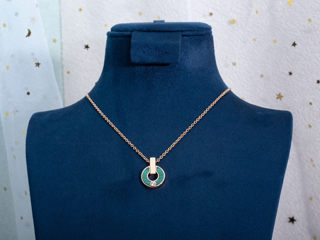 [Pearl Jewelrys]GARI NECKLACE PINK GOLD MALACHITE