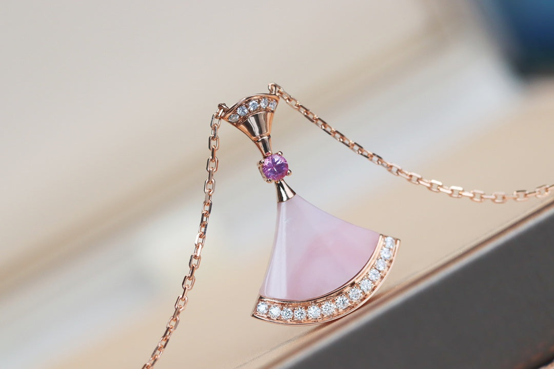 [Pearl Jewelrys]DREAM NECKLACE PINK MOP DIAMOND