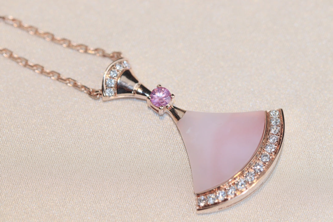 [Pearl Jewelrys]DREAM NECKLACE PINK MOP DIAMOND