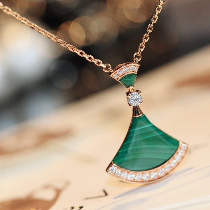 [Pearl Jewelrys]DREAM NECKLACE MALACHITE DIAMOND