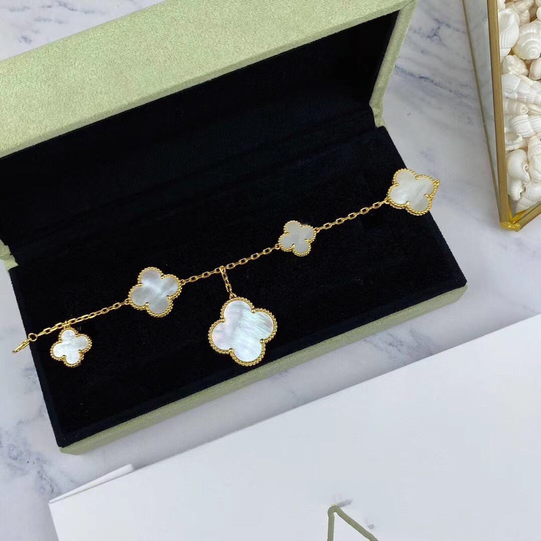[Pearl Jewelrys]MAGIC CLOVER MOP GOLD BRACELET 5 MOTIFS