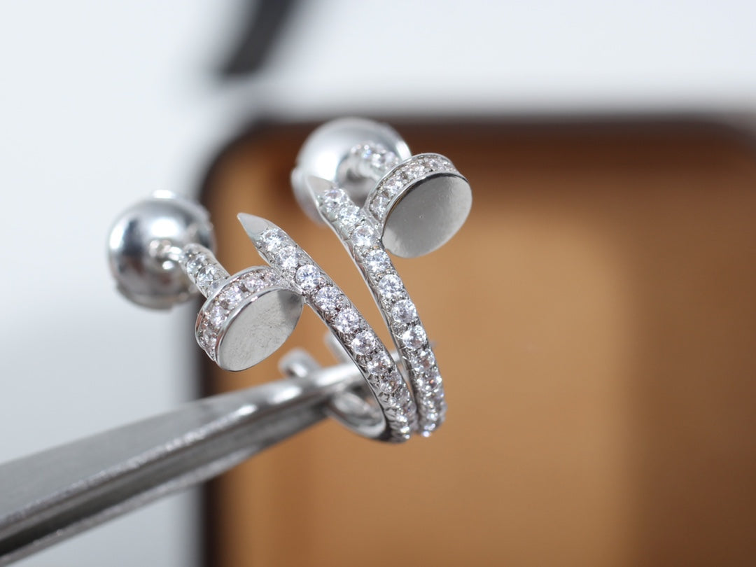 [Pearl Jewelrys]JUSTE EARRINGS 12.75MM SILVER DIAMOND