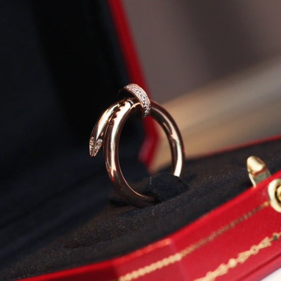 [Pearl Jewelrys]JUSTE RING 2.65MM PINK GOLD DIAMOND