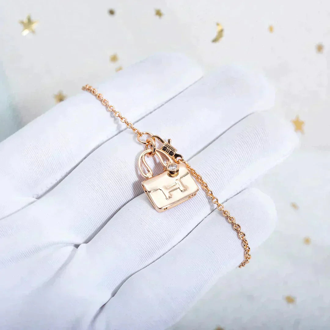 [Pearl Jewelrys]AMULETTE PEDANT ROSE GOLD NECKLACE