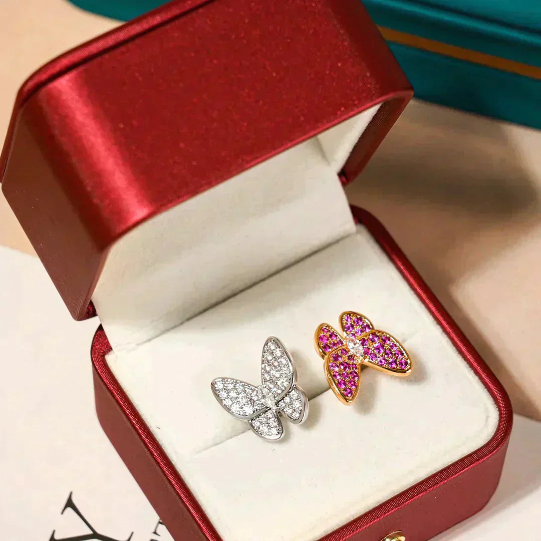 [Pearl Jewelrys]TWIN BUTTERFLY DIAMOND RING