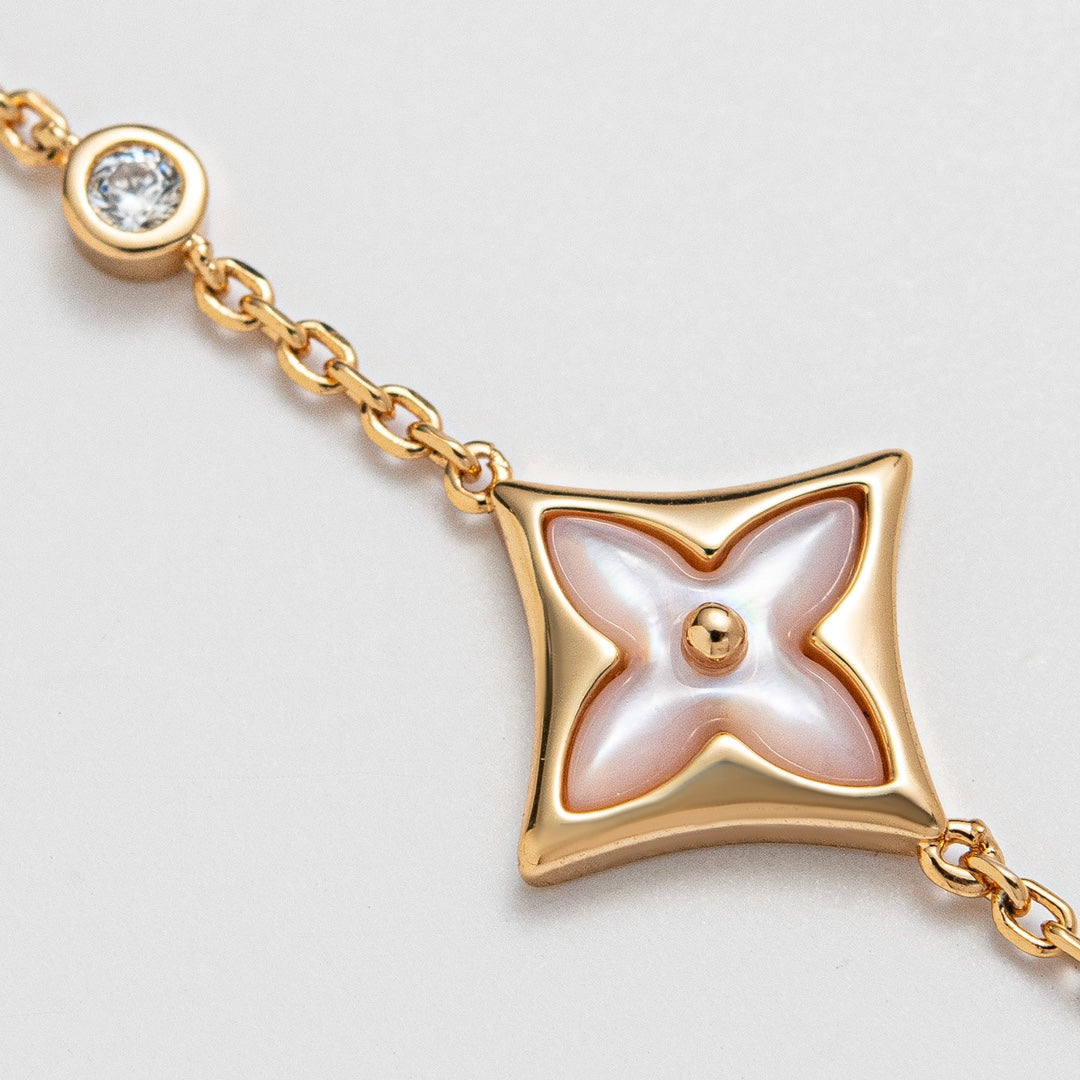[Pearl Jewelrys]STAR 1 DIAMOND PINK GOLD BRACELET