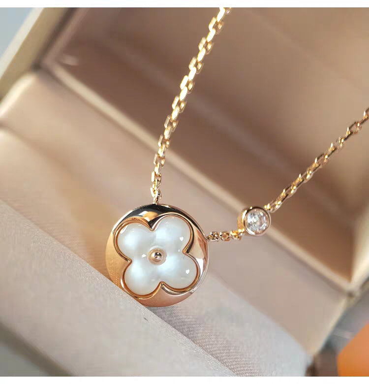 [Pearl Jewelrys]SUN MOP GOLD 1 DIAMOND NECKLACE
