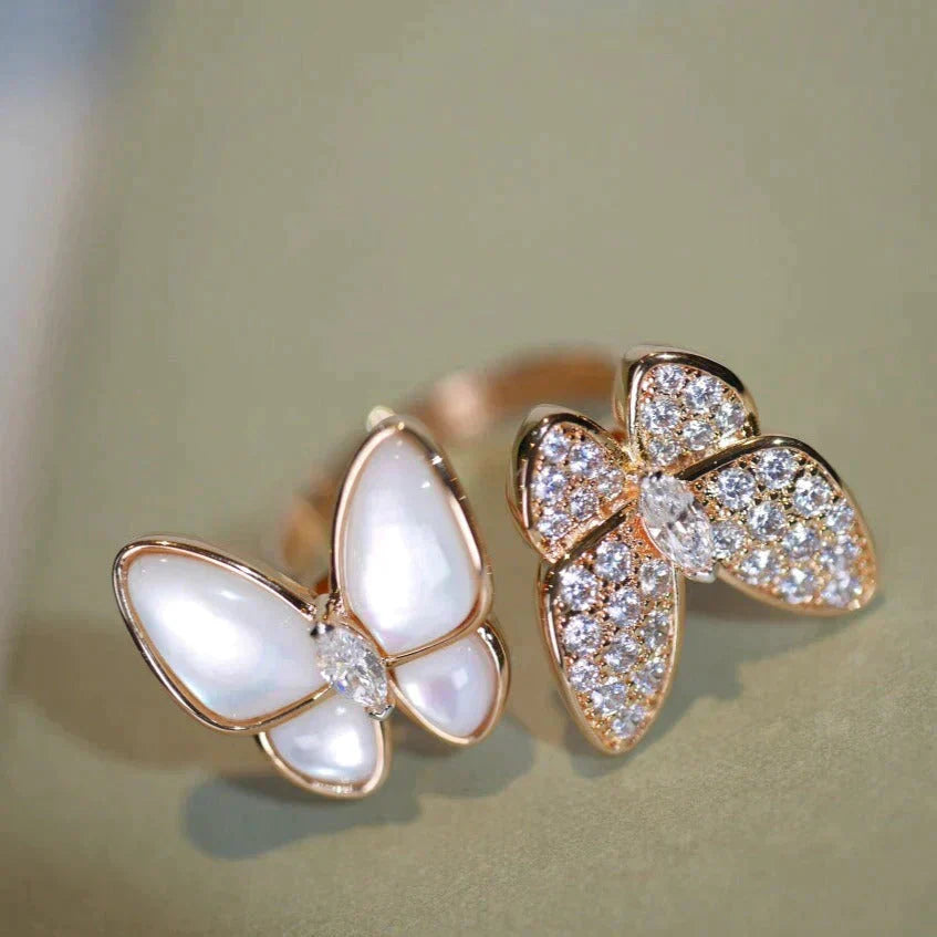 [Pearl Jewelrys]TWIN BUTTERFLY DIAMOND MOP RING