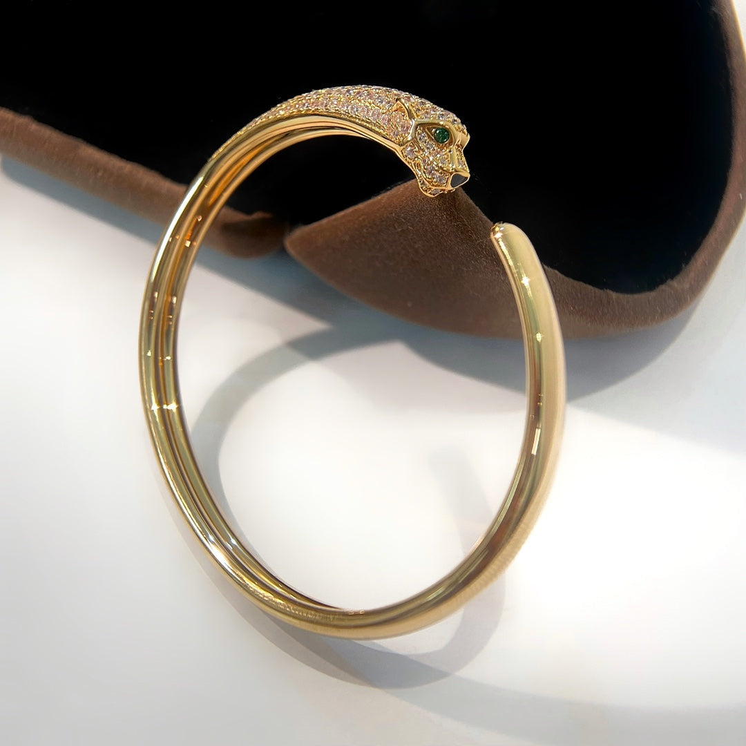 [Pearl Jewelrys]PANTHERE GOLD DIAMOND OPEN BRACELET