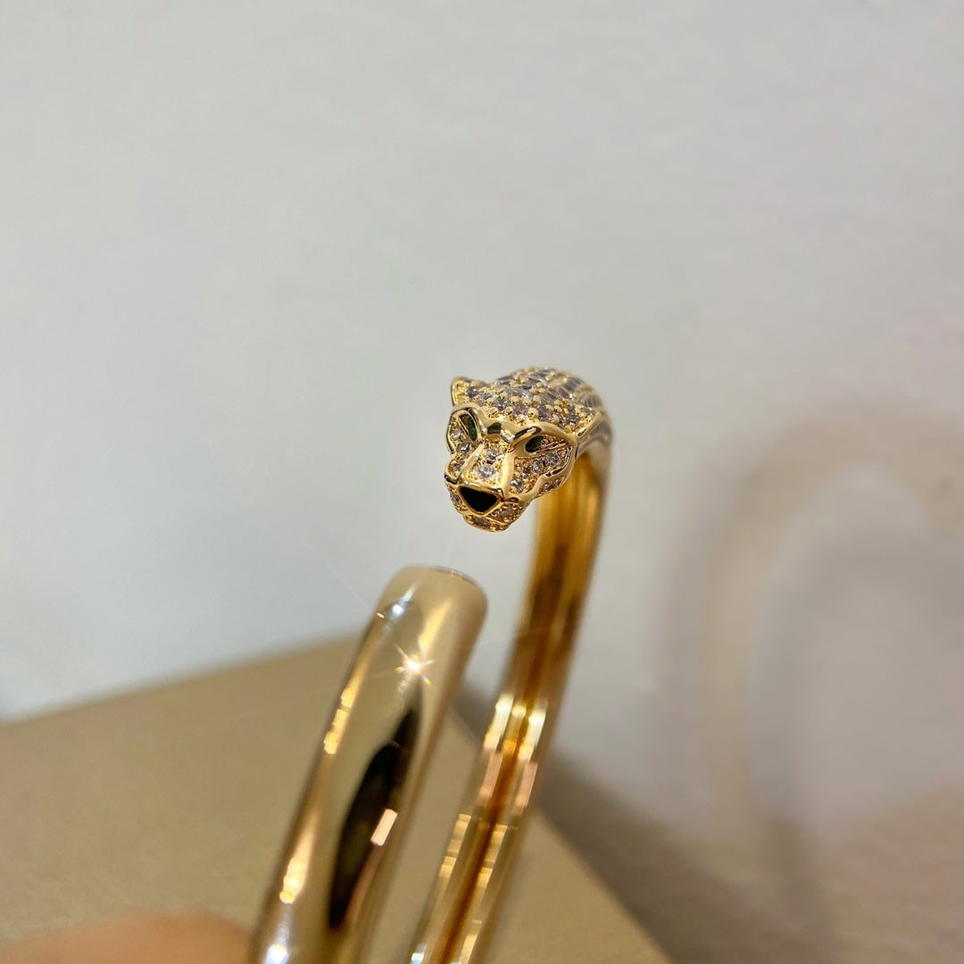 [Pearl Jewelrys]PANTHERE GOLD DIAMOND OPEN BRACELET