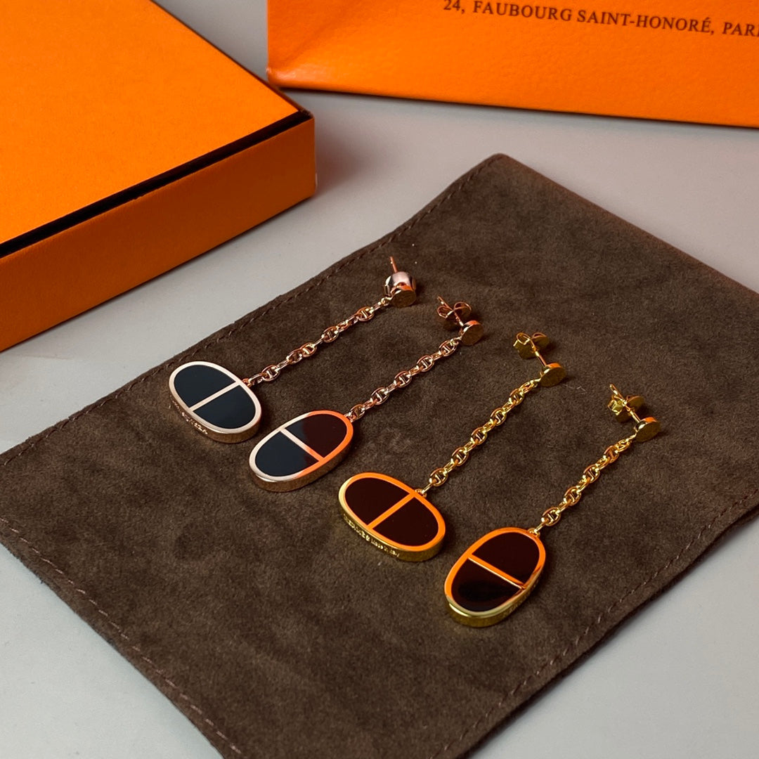 [Pearl Jewelrys]CHAINE VERSO BLACK CERAMIC EARRINGS