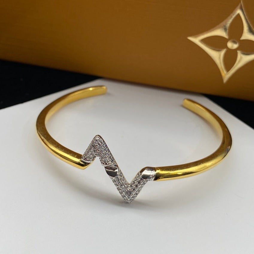 [Pearl Jewelrys]VOLTE UPSITE DOWN DIAMOND GOLD OPEN BRACELET