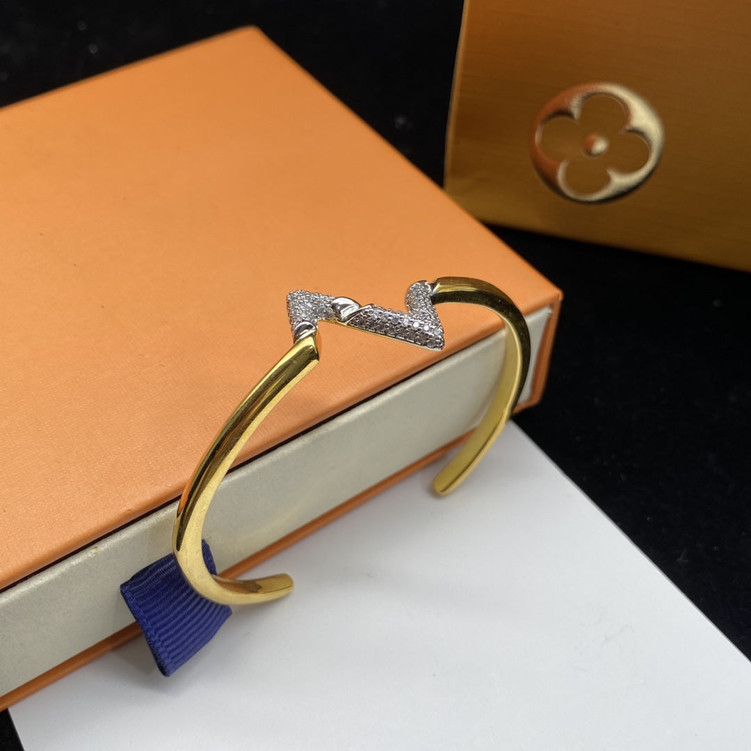 [Pearl Jewelrys]VOLTE UPSITE DOWN DIAMOND GOLD OPEN BRACELET