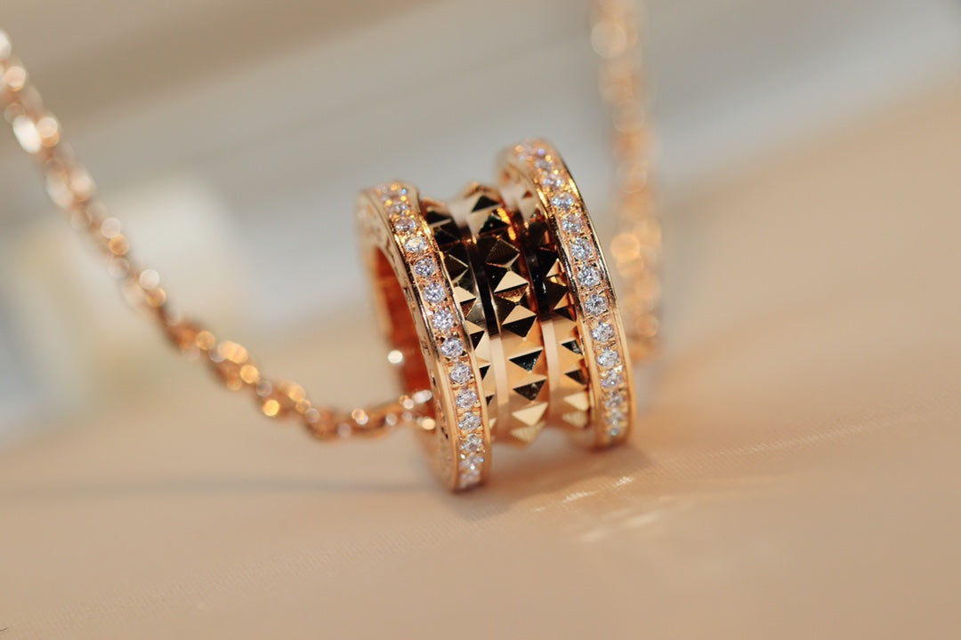 [Pearl Jewelrys]ZERO 1 ROCK PEDANT PINK GOLD NECKLACE