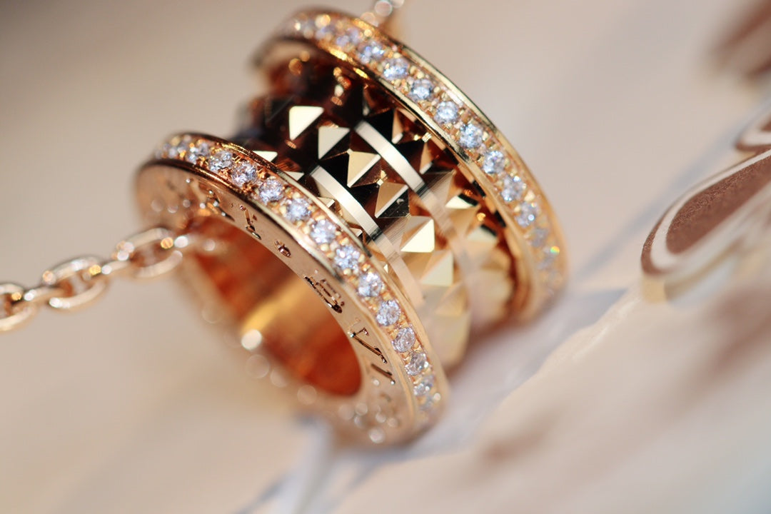 [Pearl Jewelrys]ZERO 1 ROCK PEDANT PINK GOLD NECKLACE