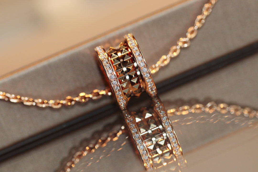 [Pearl Jewelrys]ZERO 1 ROCK PEDANT PINK GOLD NECKLACE