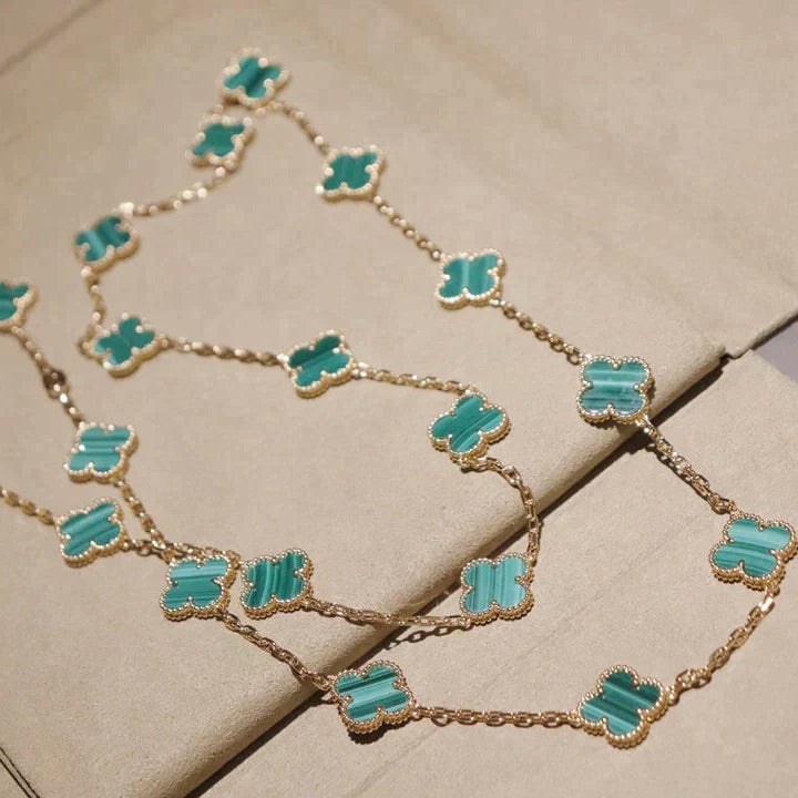 [Pearl Jewelrys]CLOVER 20 MOTIFS MALACHITE GOLD