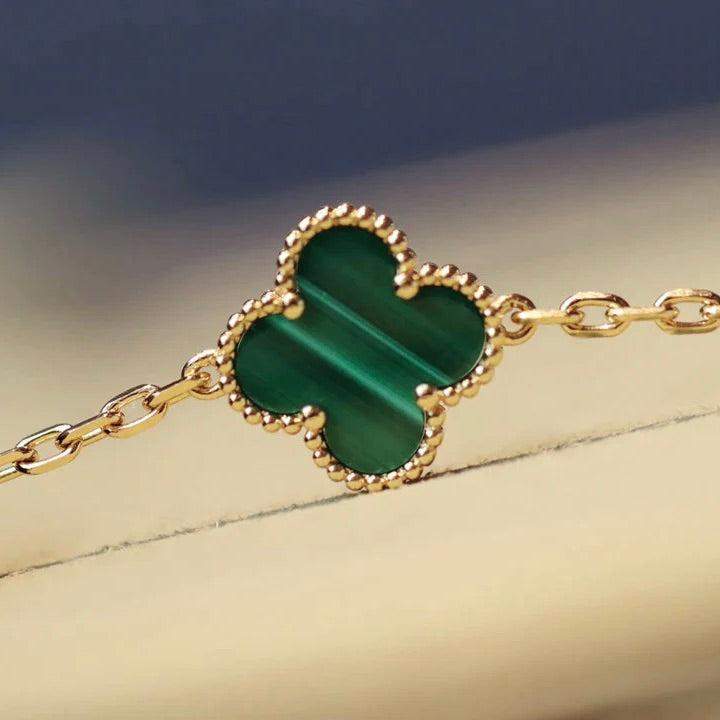 [Pearl Jewelrys]CLOVER 20 MOTIFS MALACHITE GOLD