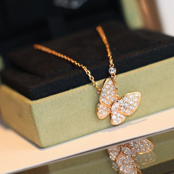 [Pearl Jewelrys]BUTTERFLY DIAMOND NECKLACE