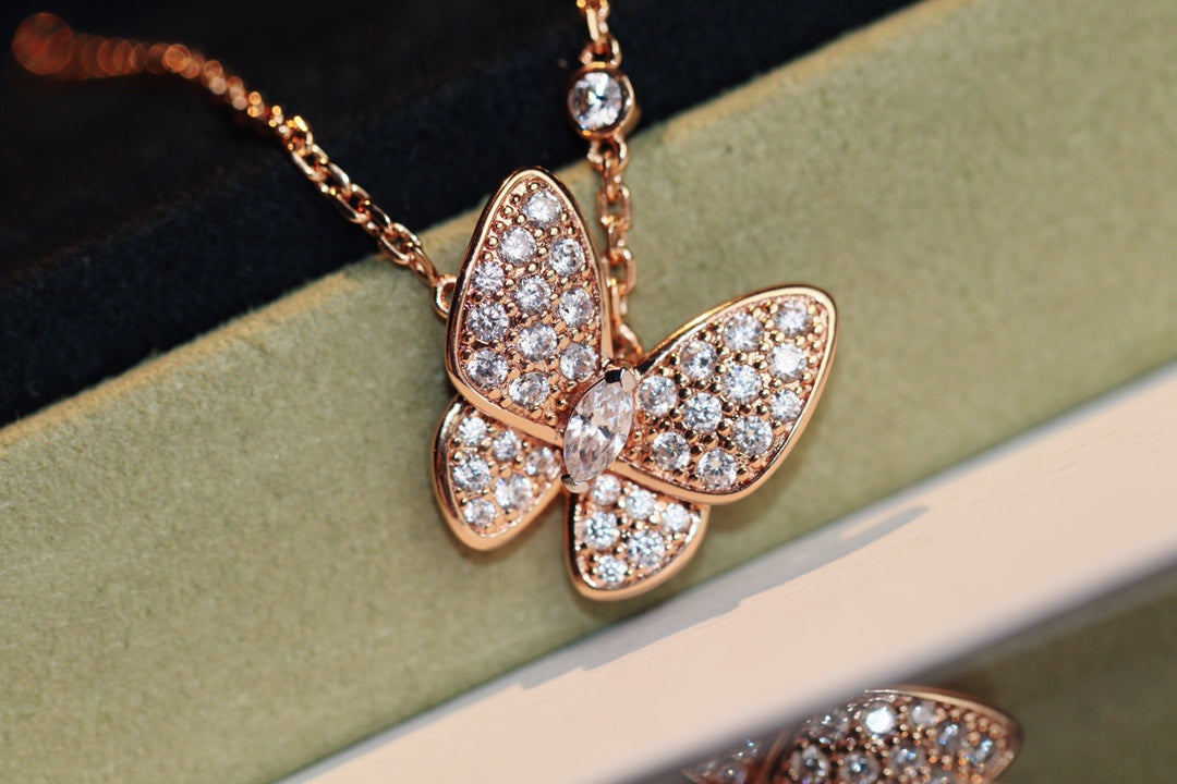 [Pearl Jewelrys]BUTTERFLY DIAMOND NECKLACE