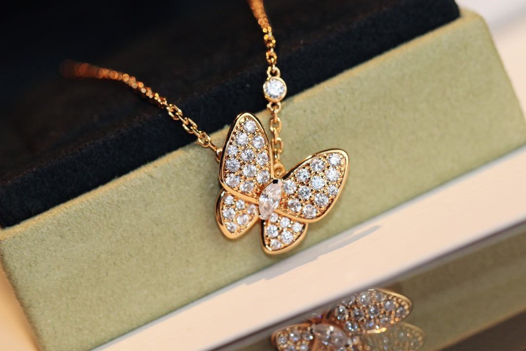 [Pearl Jewelrys]BUTTERFLY DIAMOND NECKLACE