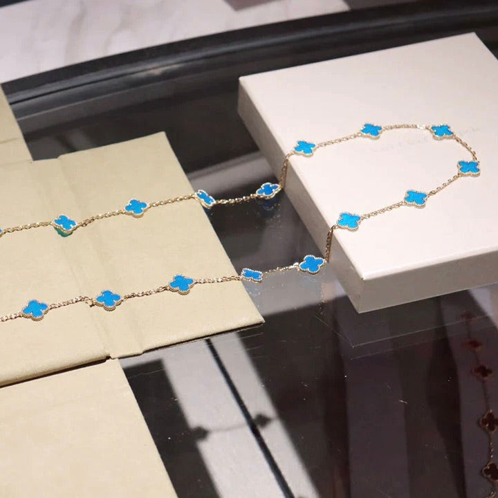 [Pearl Jewelrys]CLOVER 20 MOTIFS TURQUOISE GOLD