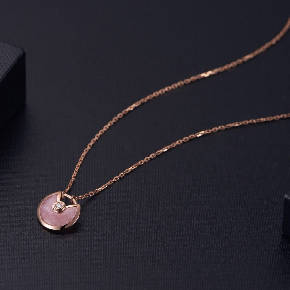 [Pearl Jewelrys]AMULETTE ROSE GOLD PINK MOP NECKLACE
