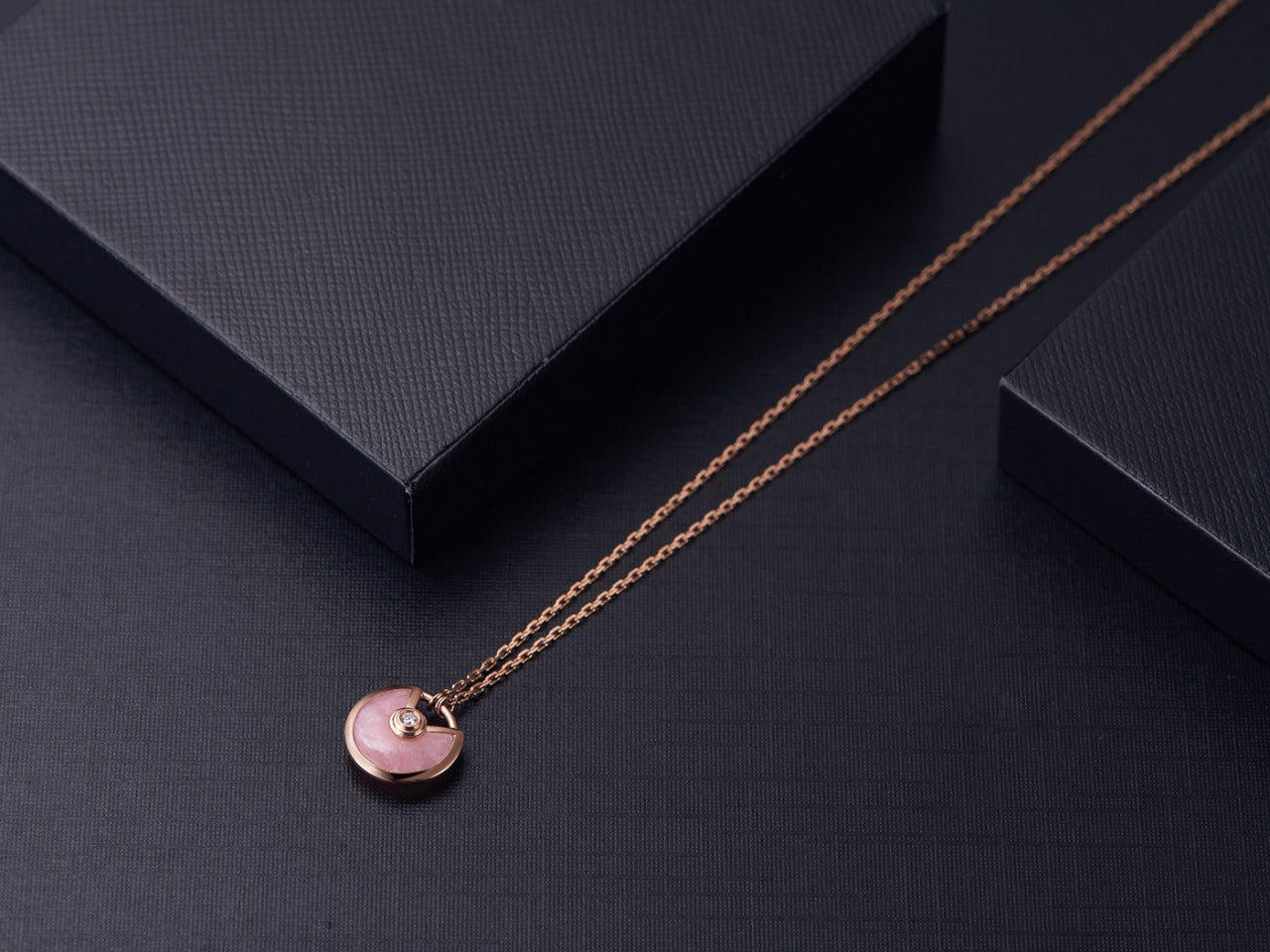 [Pearl Jewelrys]AMULETTE ROSE GOLD PINK MOP NECKLACE
