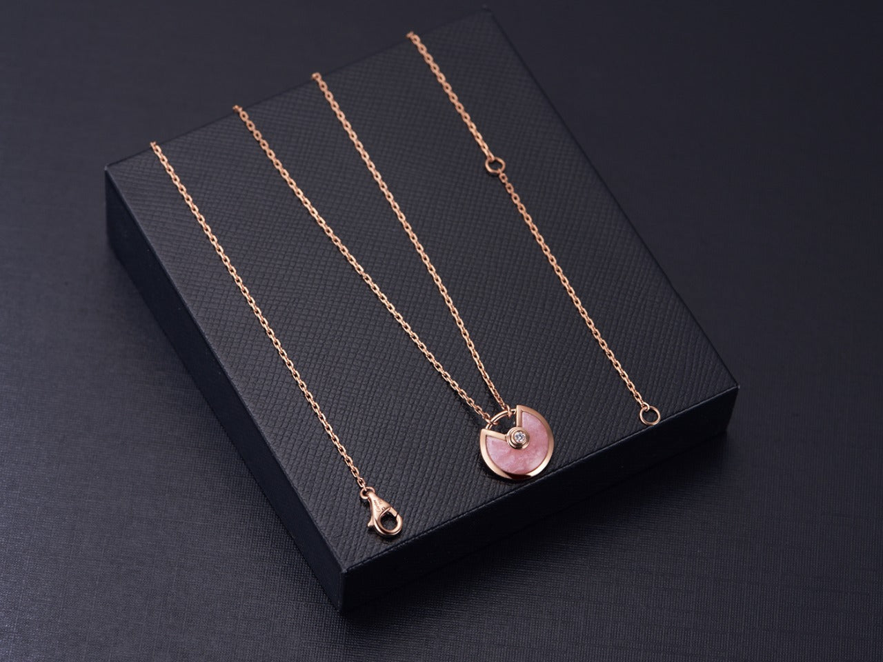 [Pearl Jewelrys]AMULETTE ROSE GOLD PINK MOP NECKLACE